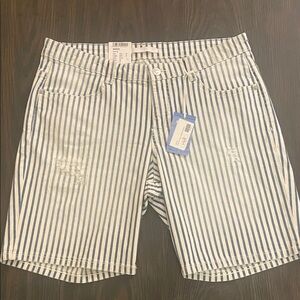 Classic Striped Blue and White Jean Shorts